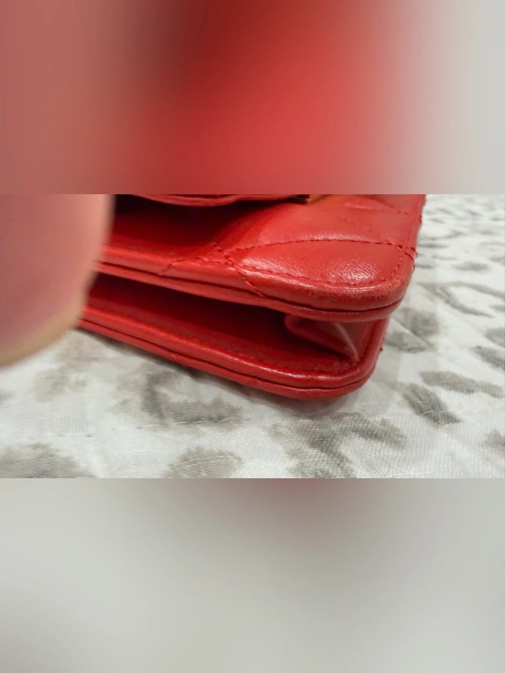 Chanel Red Quilted Leather lambskin WOC with Gold Hardware